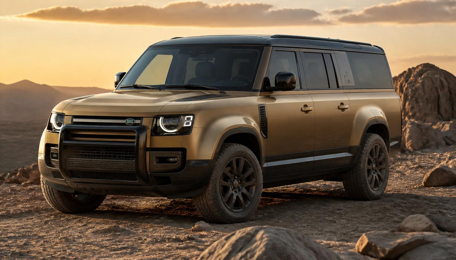 2026 Land Rover Defender 130 in gold bronze matte finish