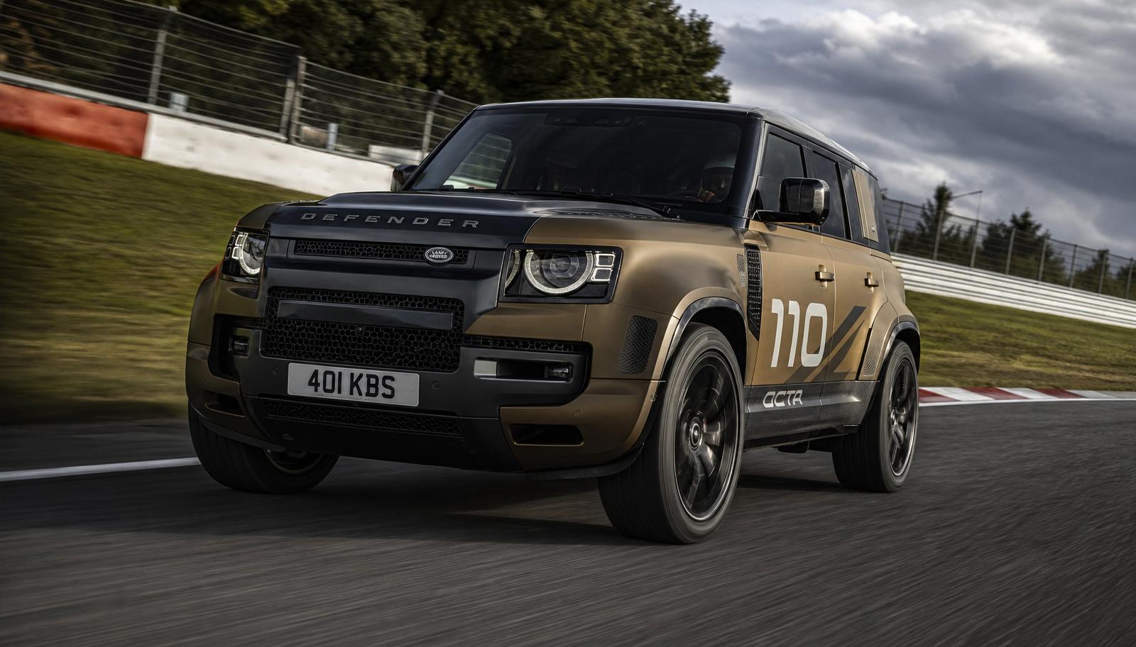 Land Rover Defender OCTA on a race track